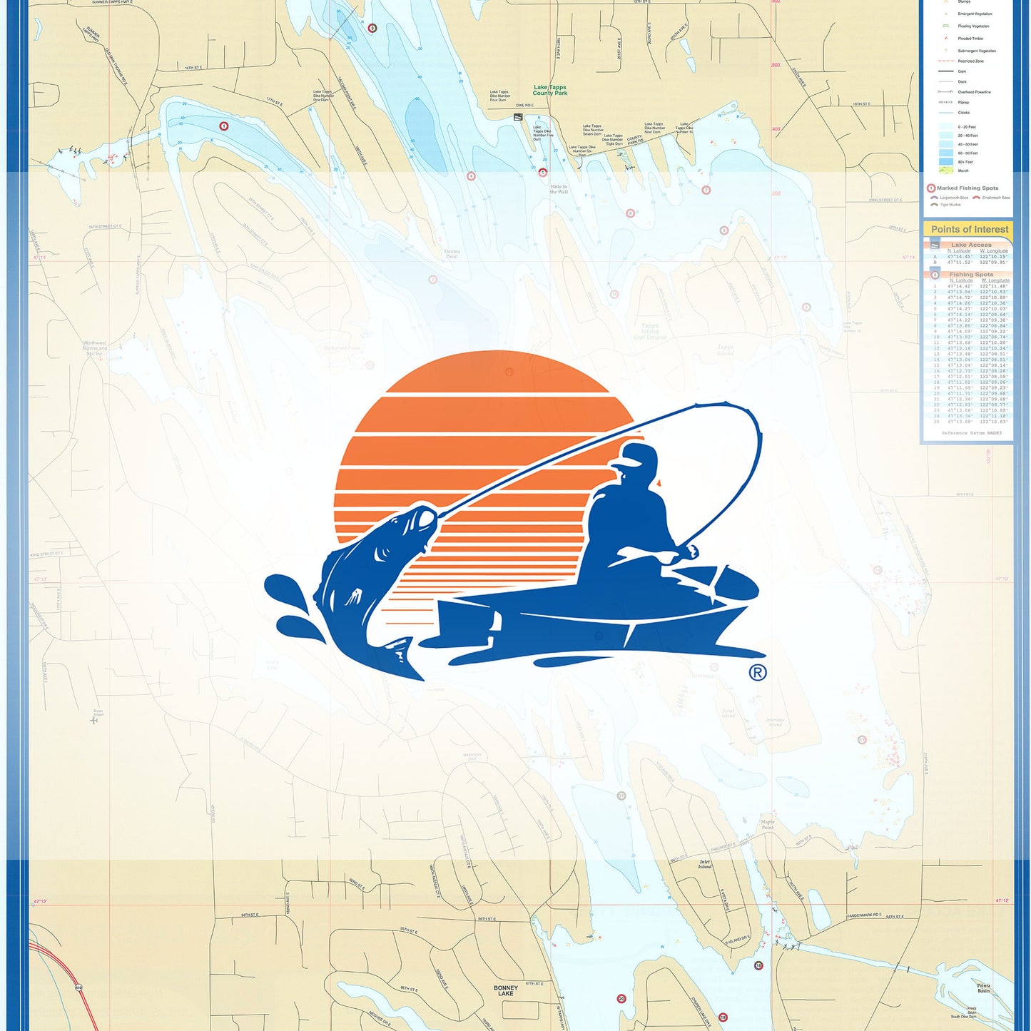 Lake Tapps Fishing Map