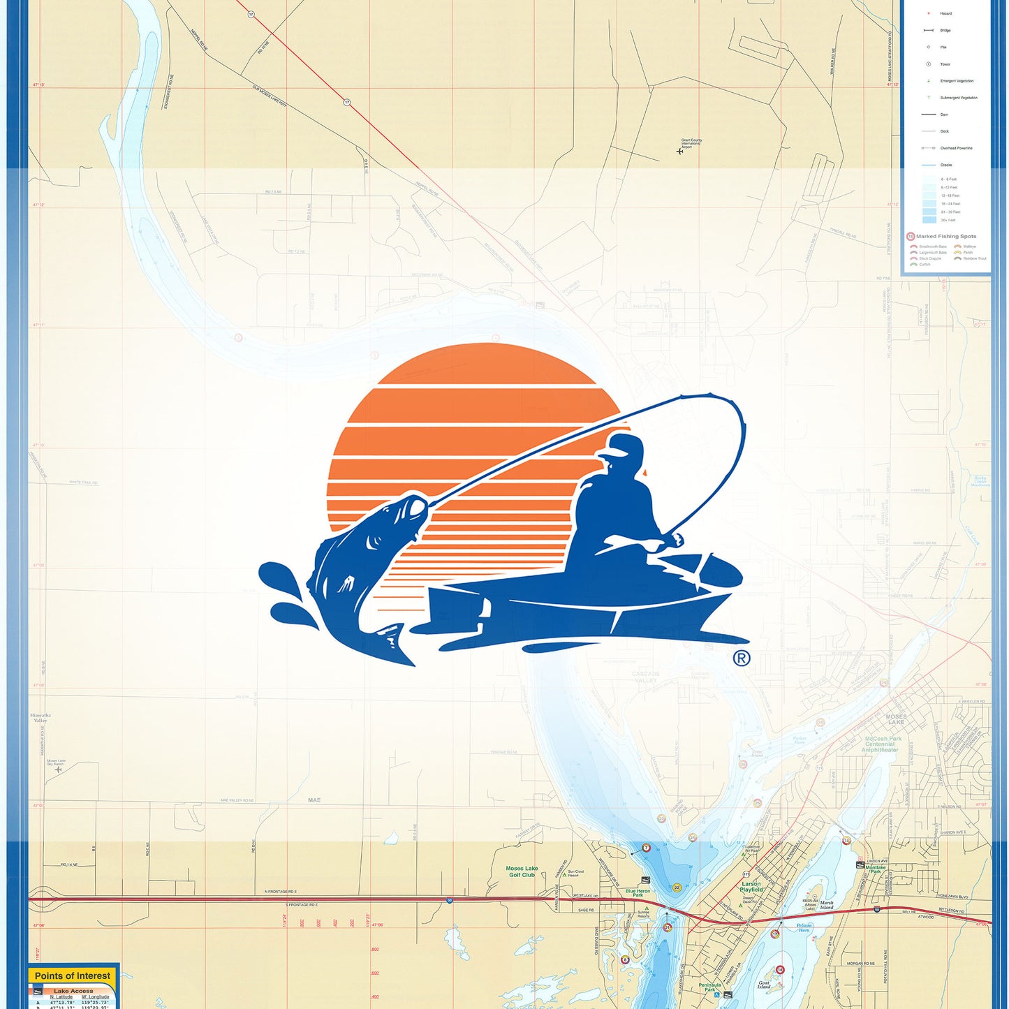 Moses Lake Fishing Map