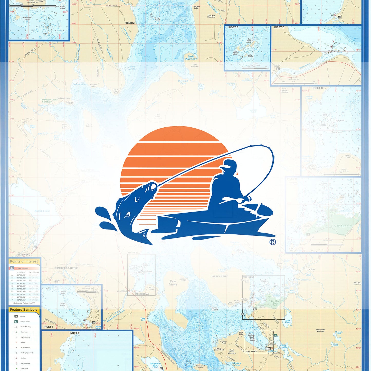 Moosehead Lake Fishing Map