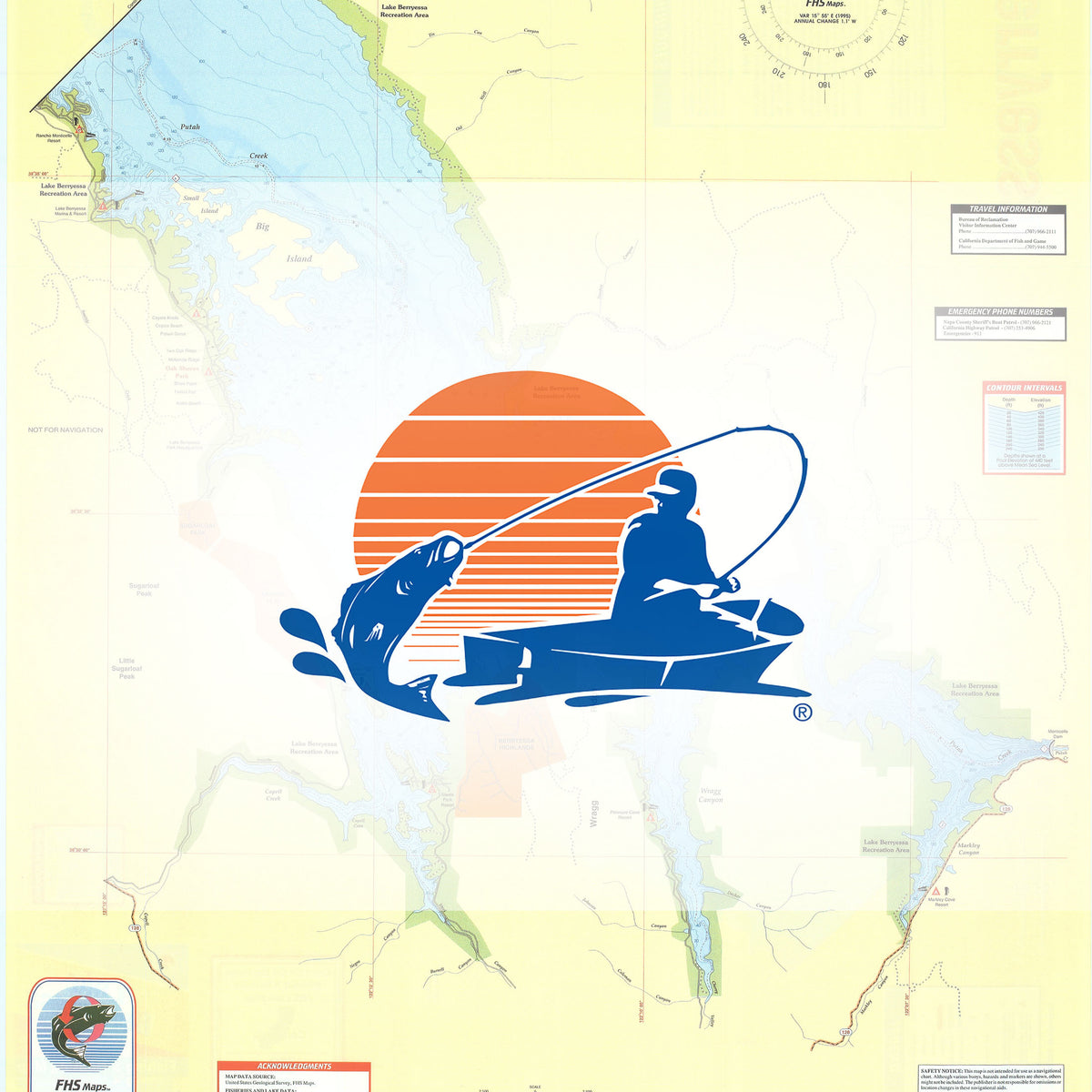 Lake Berryessa fishing map