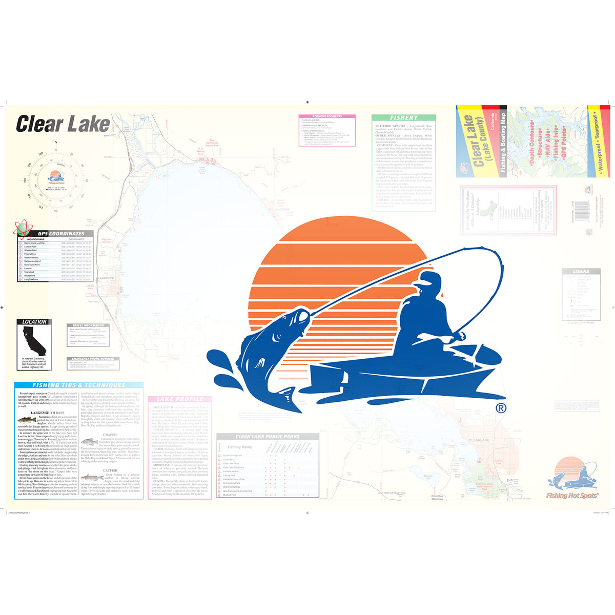 Clear Lake (Lake. Co) Fishing Map