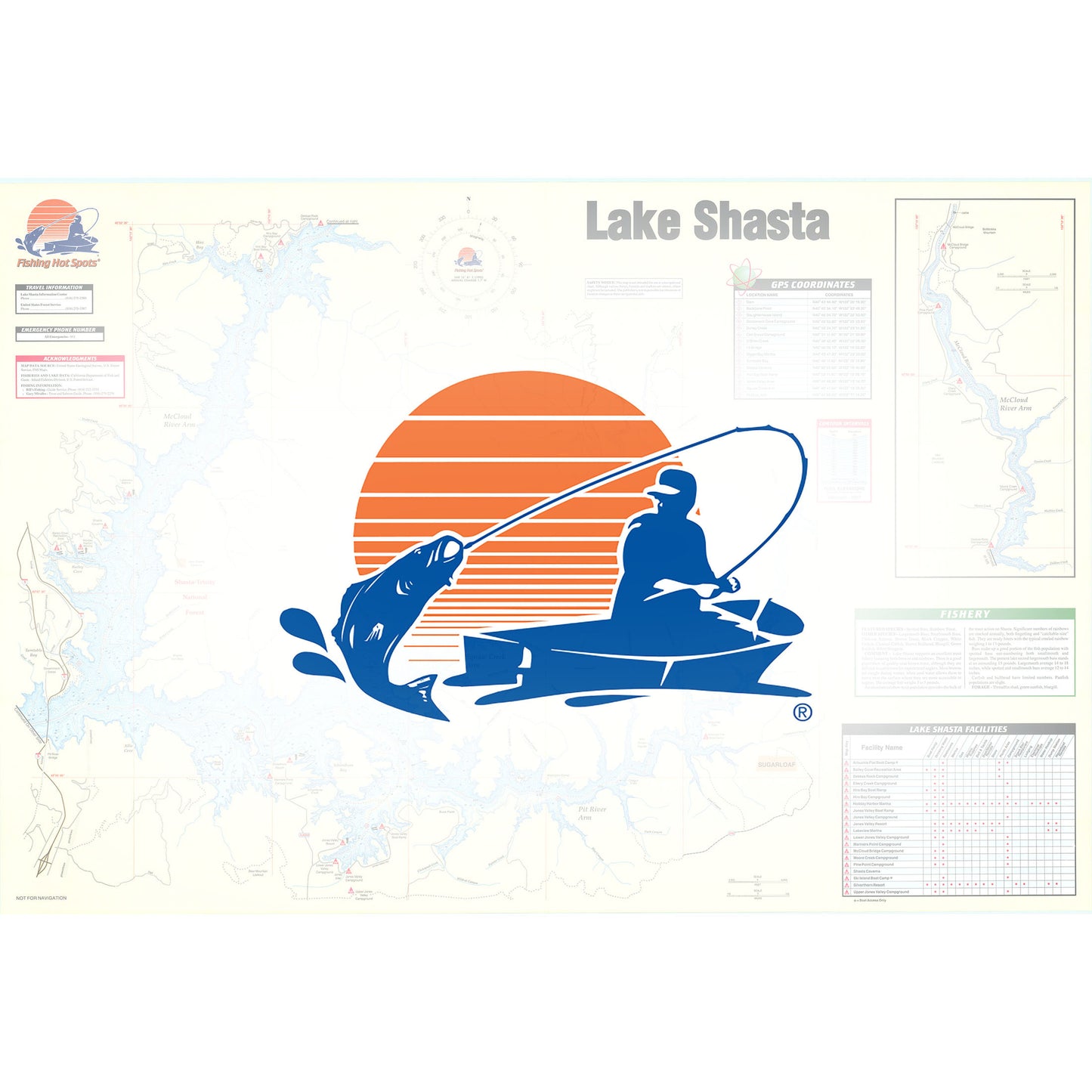 Shasta Lake Fishing Map