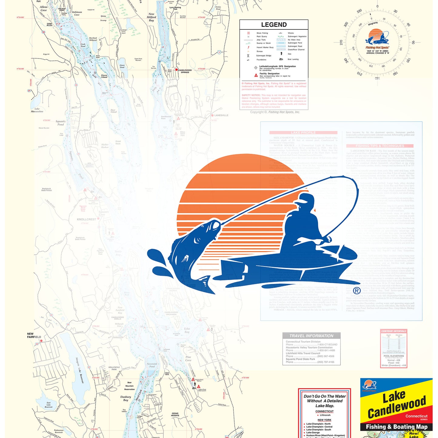 Candlewood Lake Fishing Map