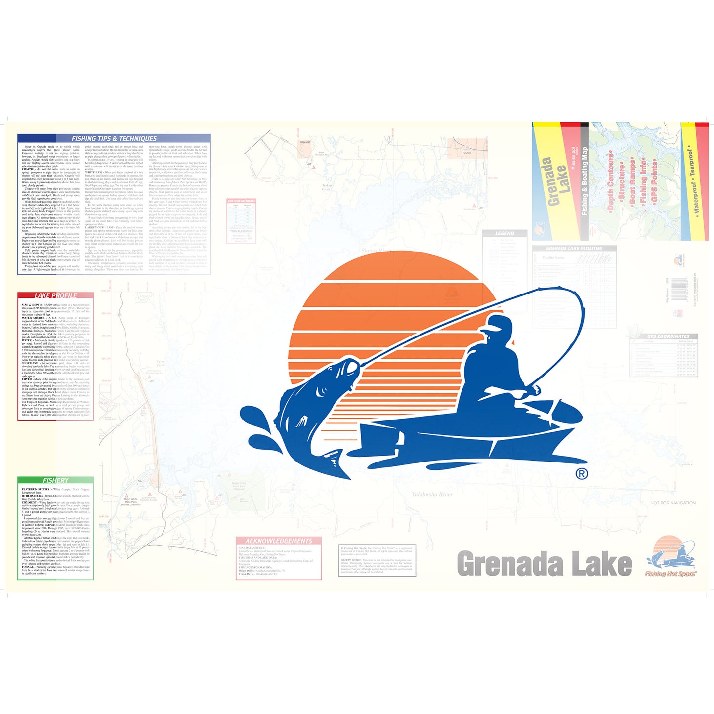 Grenada Lake Fishing Map