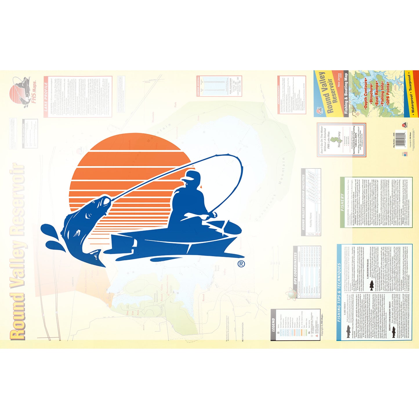 Round Valley Reservoir Fishing Map
