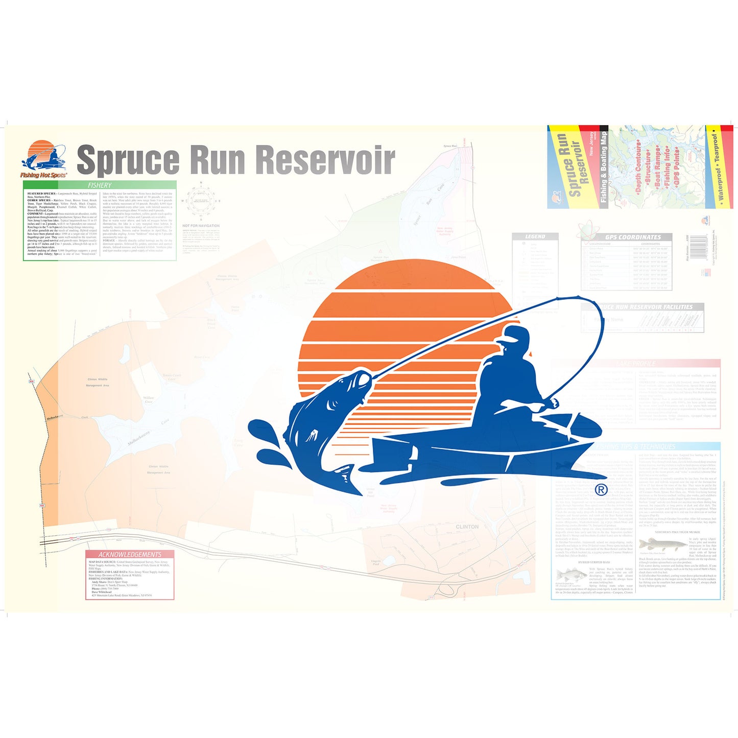 Spruce Run Reservoir Fishing Map
