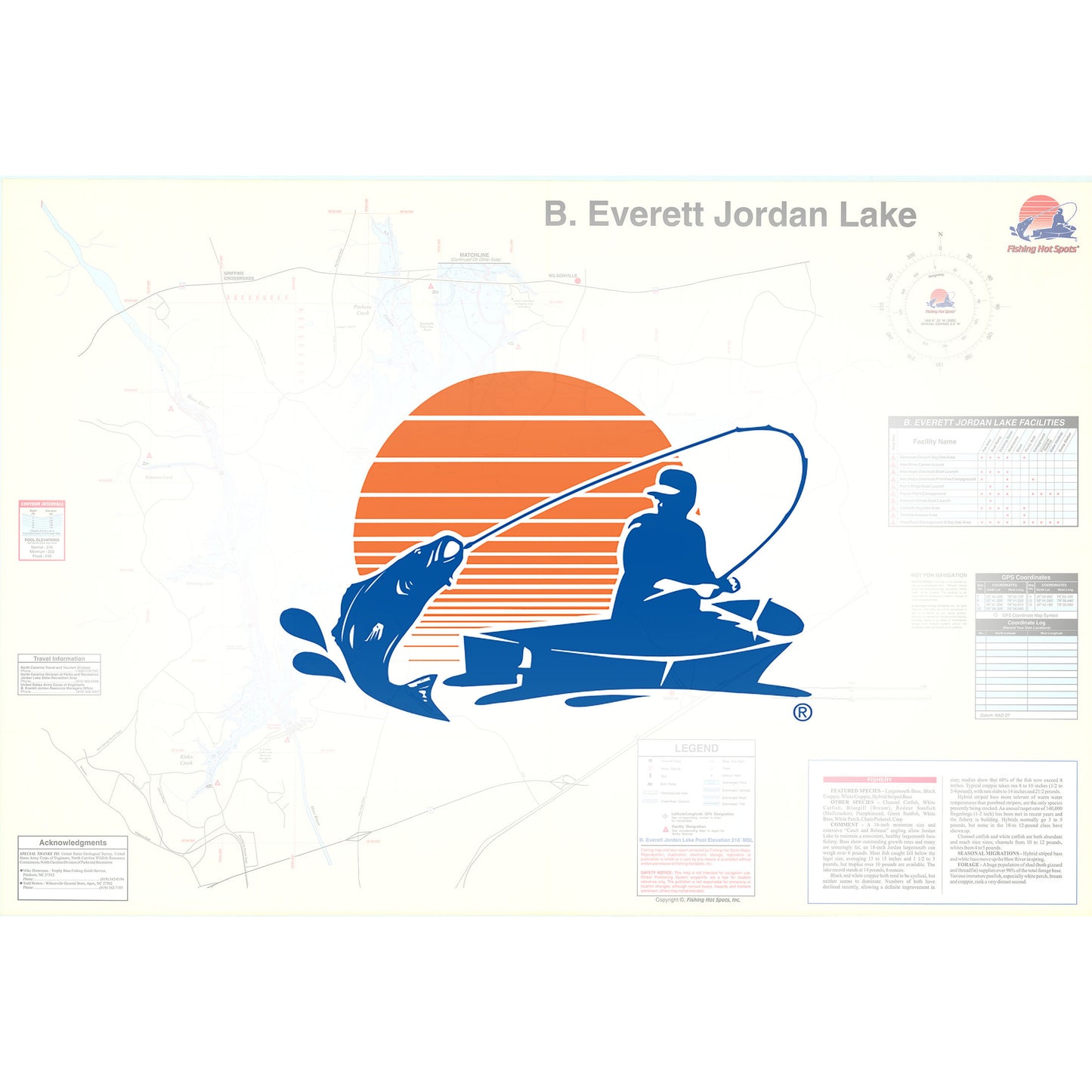 B. Everett Jordan Lake Fishing Map