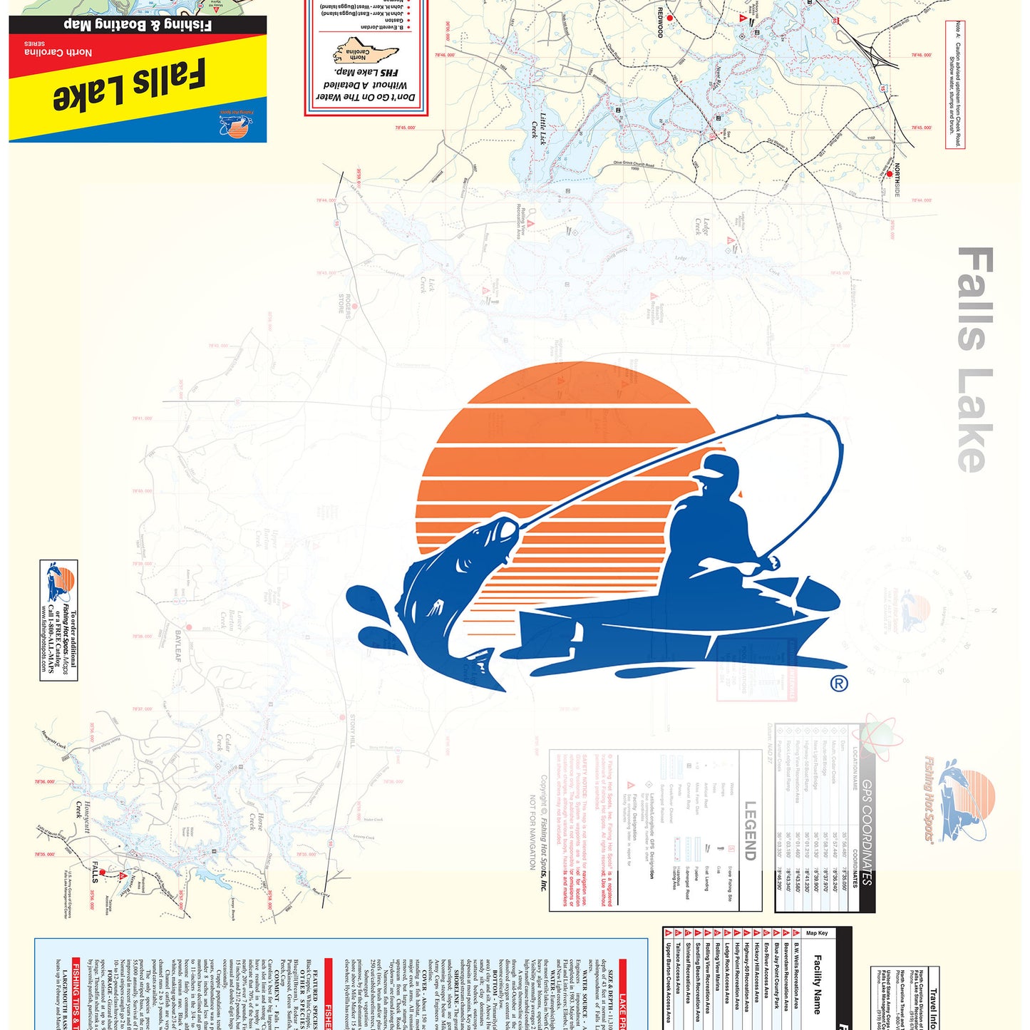 Falls Lake Fishing Map