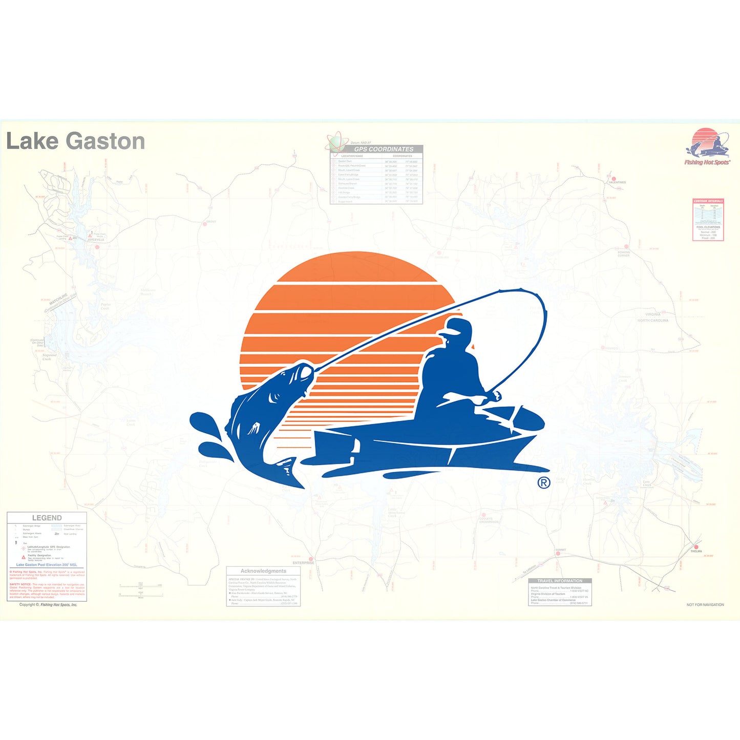 Gaston Lake Fishing Map