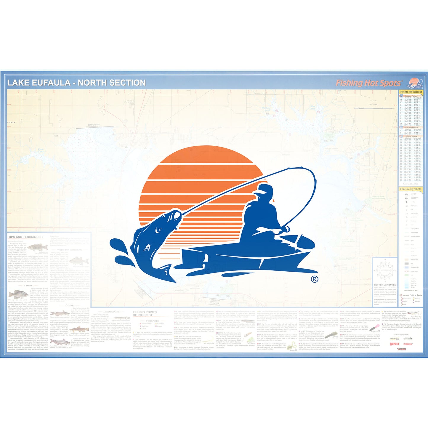 Lake Eufaula North Fishing Map (North of Hwy 9 bridge)