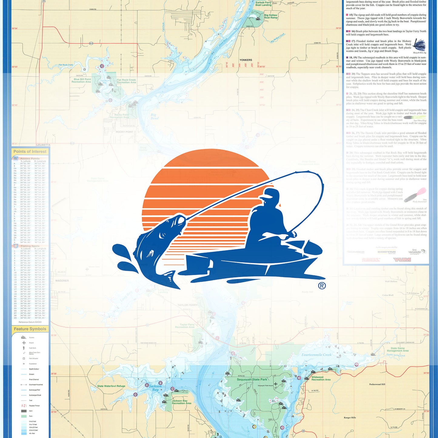 Fort Gibson Lake Fishing Map