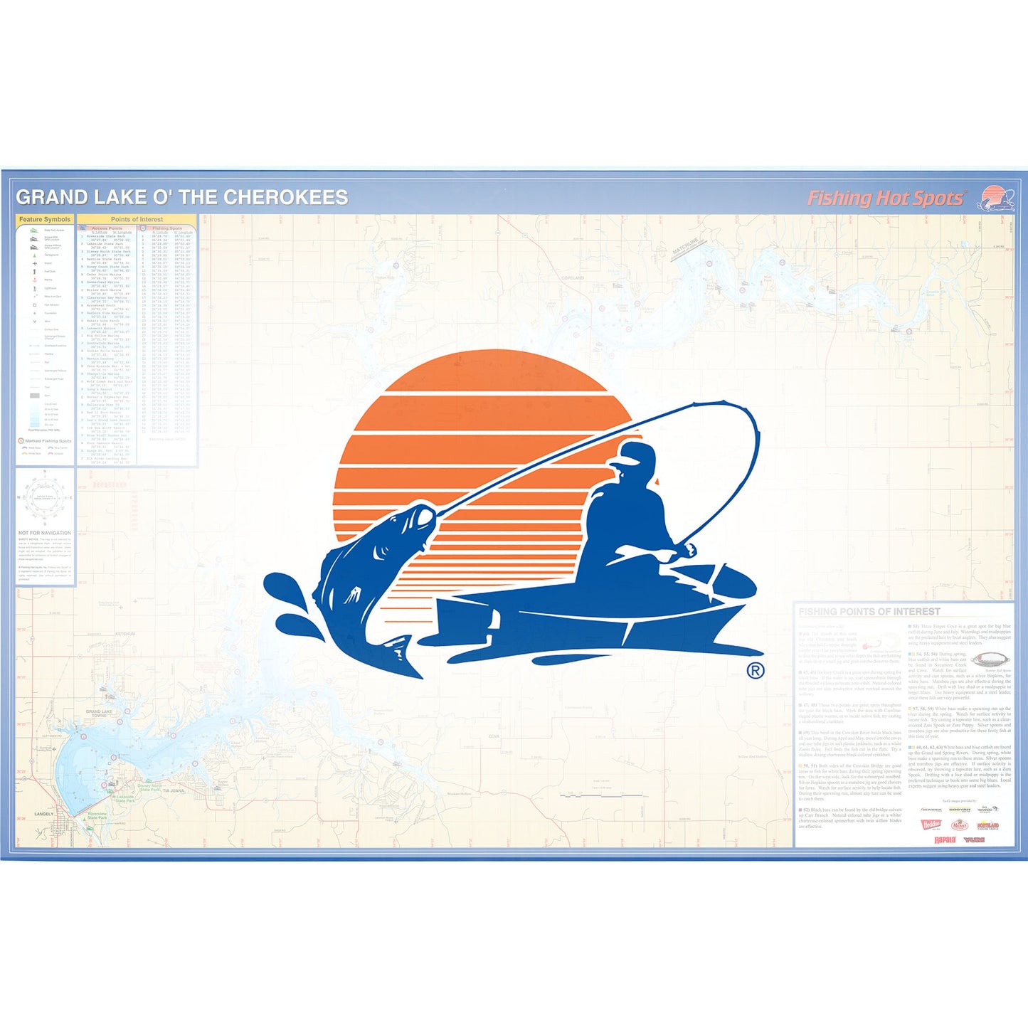 Grand Lake O' the Cherokees Fishing Map