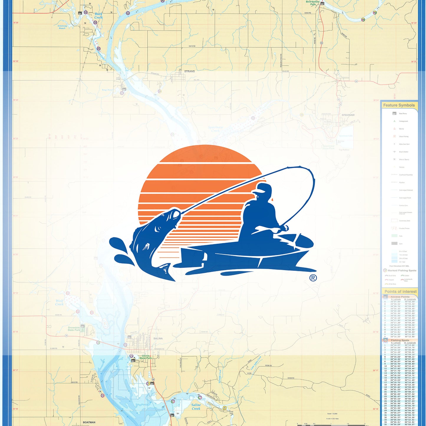 Lake Hudson Fishing Map