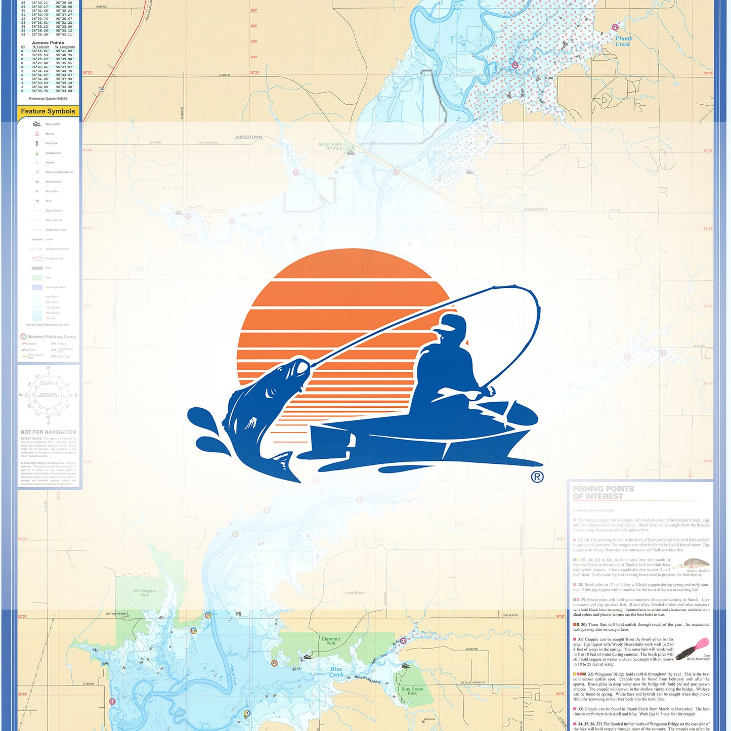 Oologah Lake Fishing Map