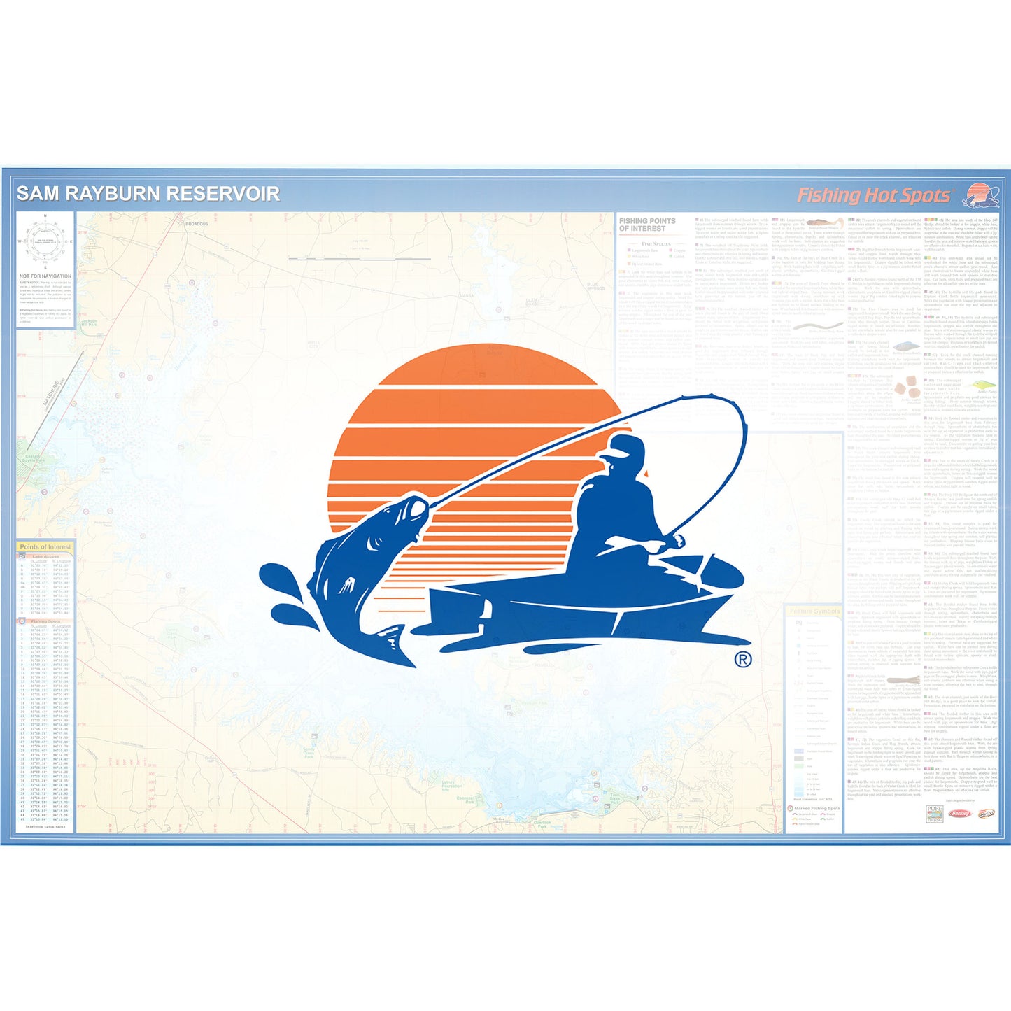 Sam Rayburn Reservoir Fishing Map