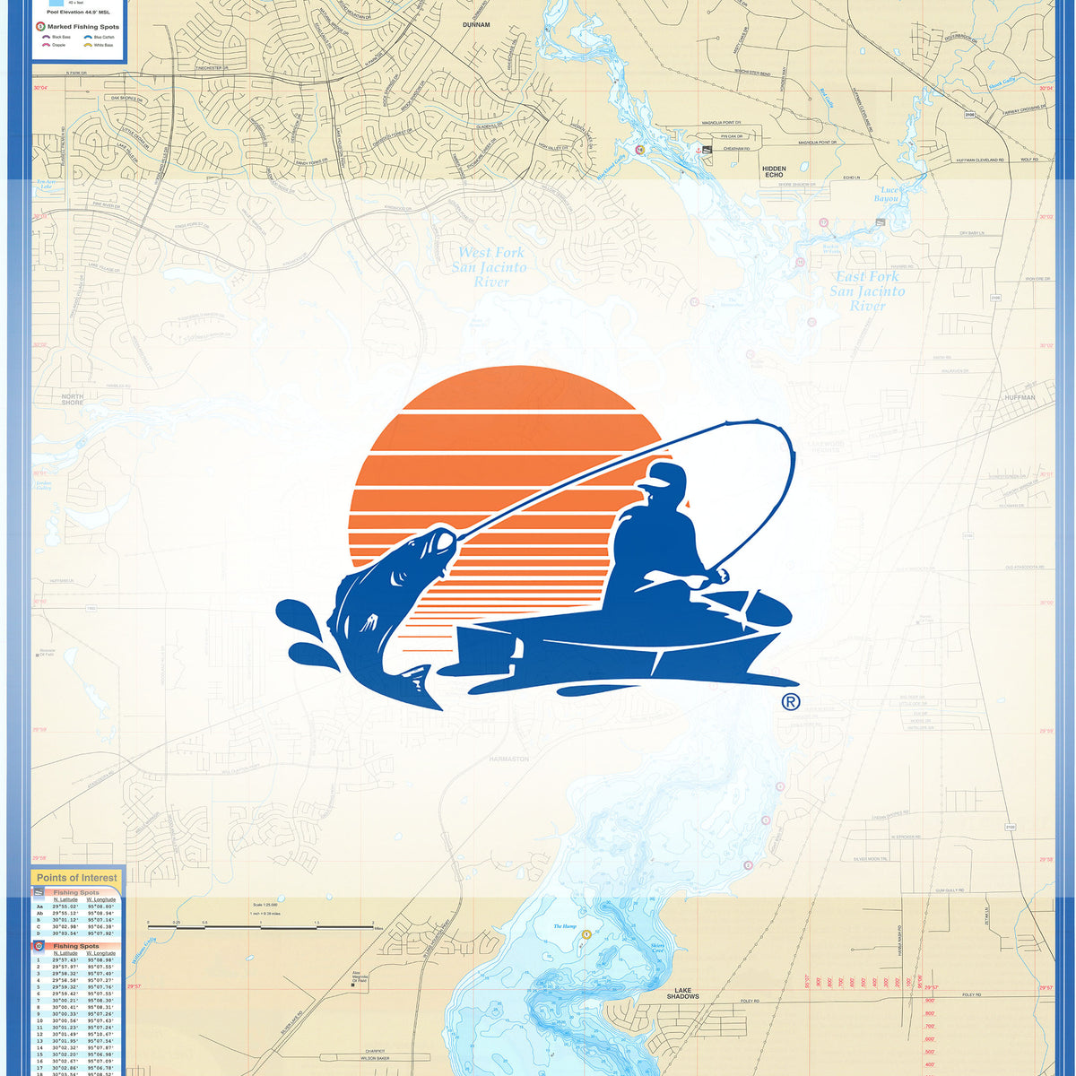 Lake Houston Fishing Map