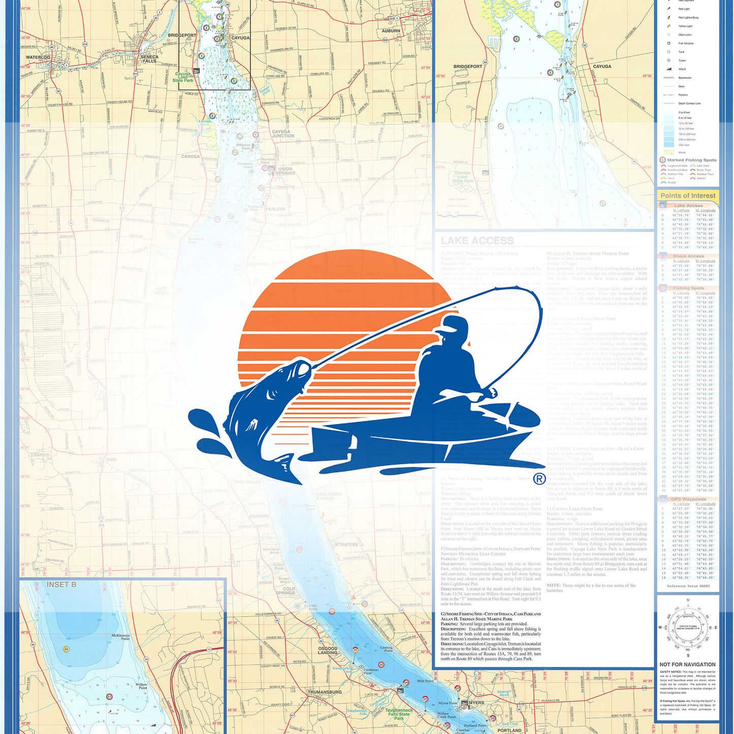 Cayuga Lake Fishing Map