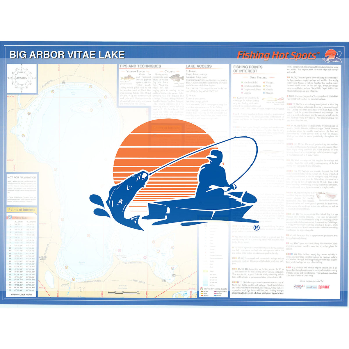 Big and Little Arbor Vitae Lakes (Vilas Co) Fishing Map