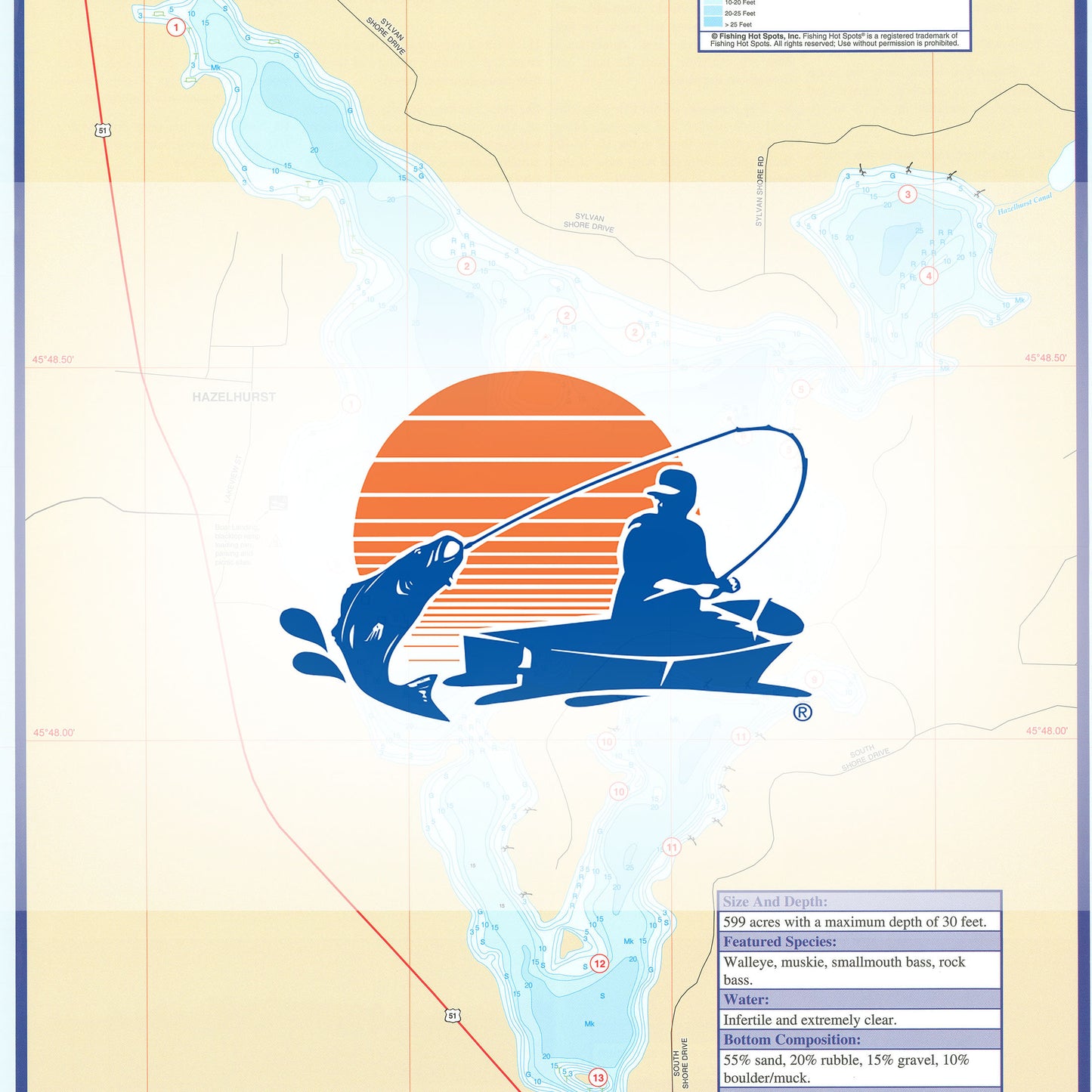 Katherine Lake (Oneida Co) Fishing Map