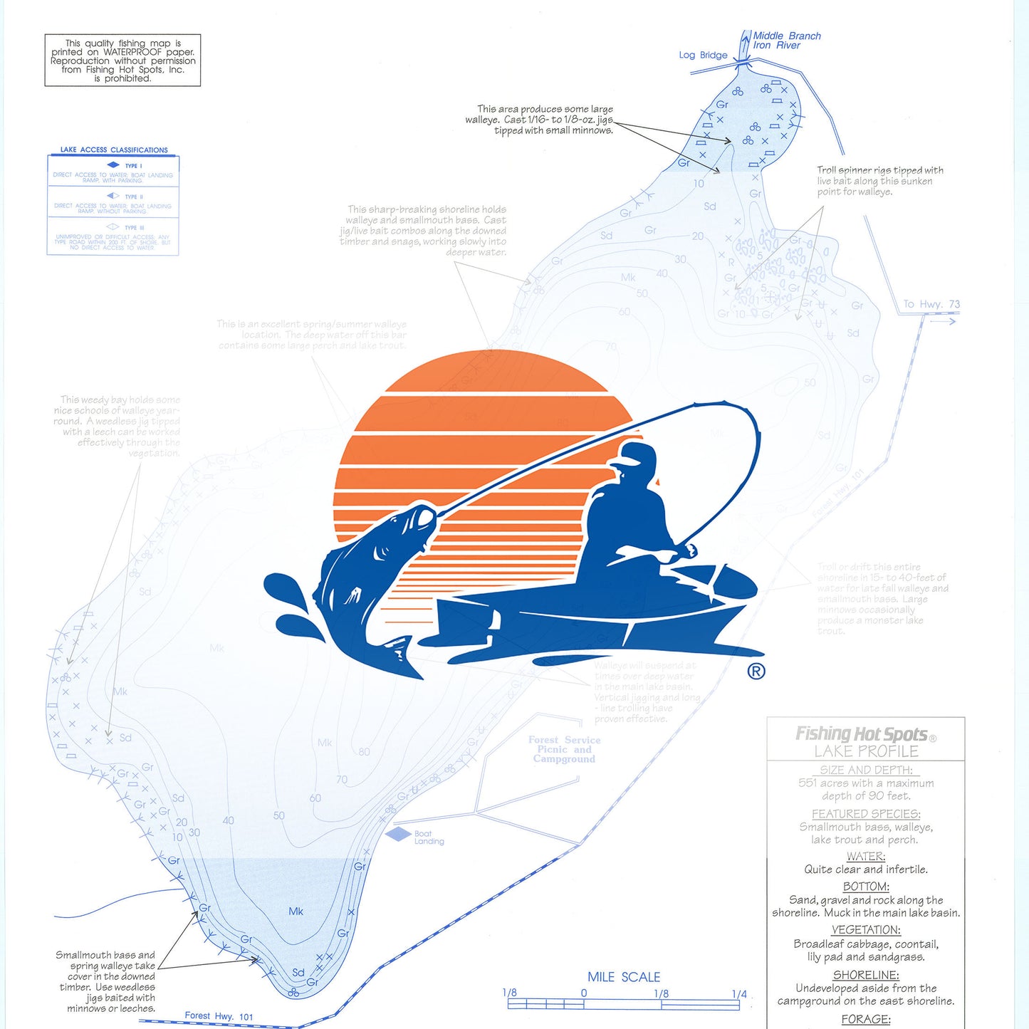 Ottawa Lake Fishing Map