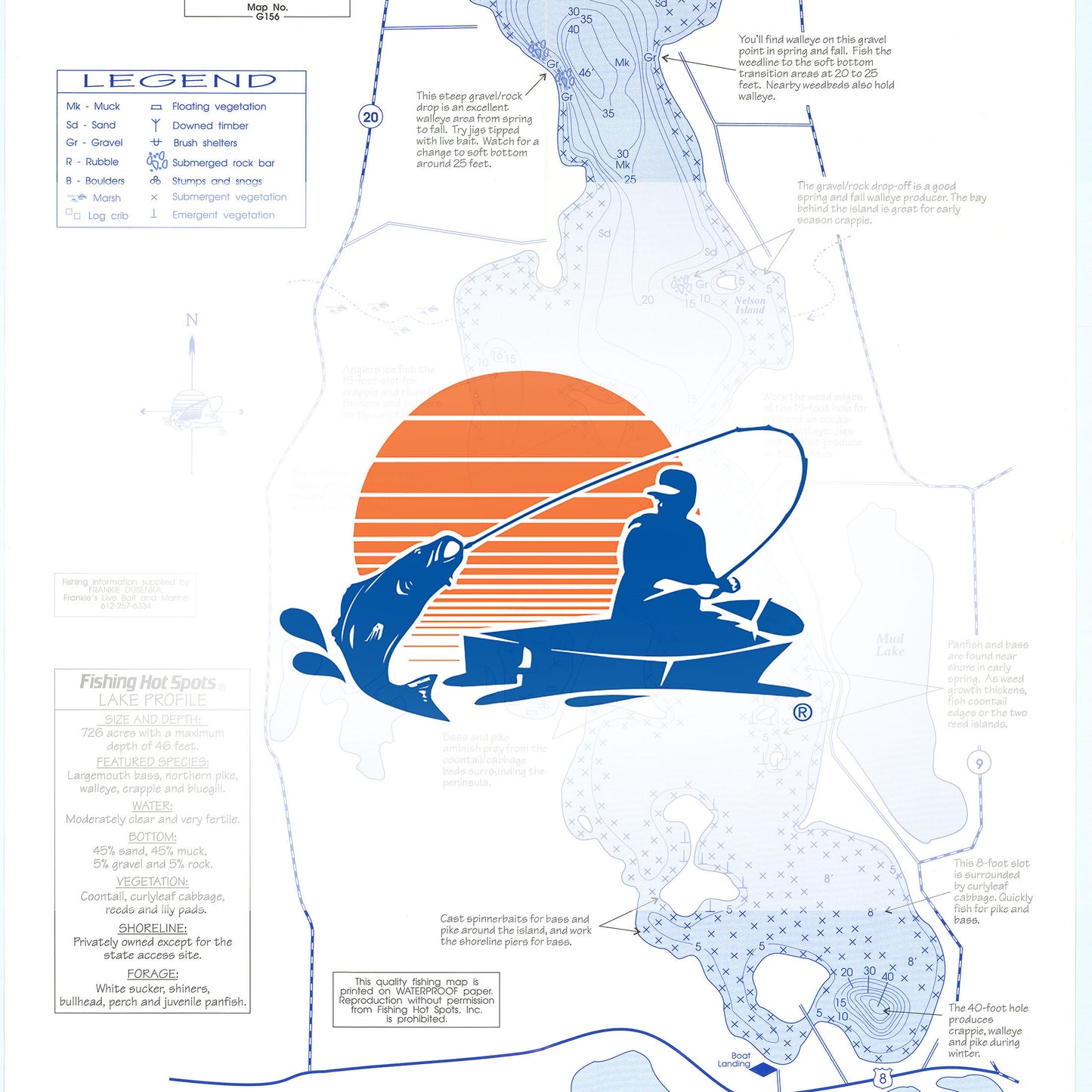 North Center Lake-Chisago Chain Fishing Map