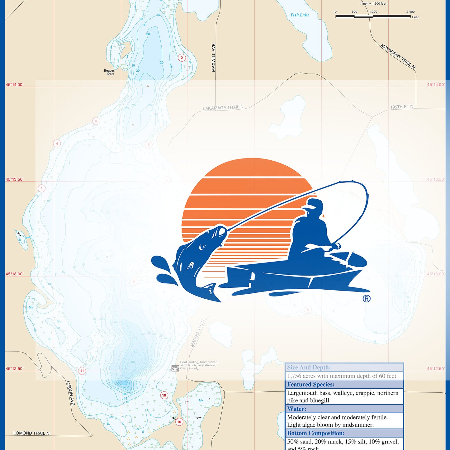 Big Marine Lake Fishing Map