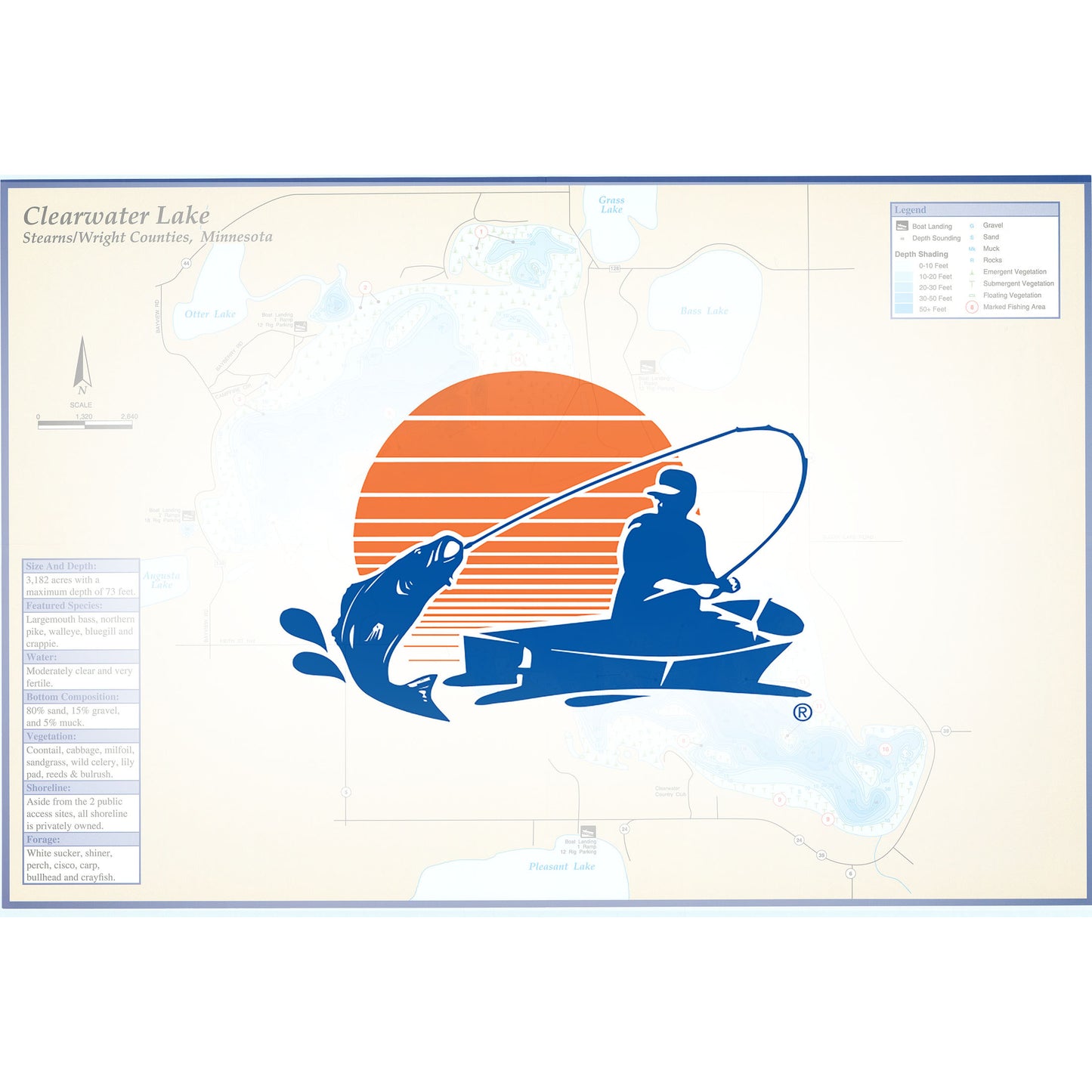 Clearwater Lake Fishing Map