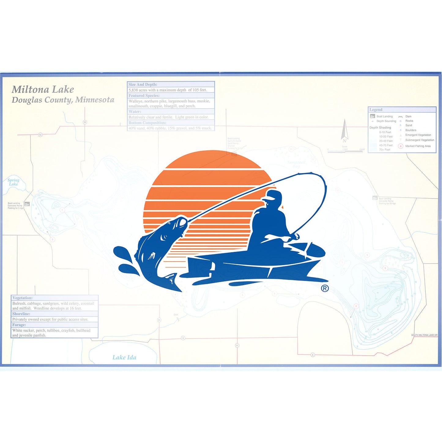 Miltona Lake Fishing Map