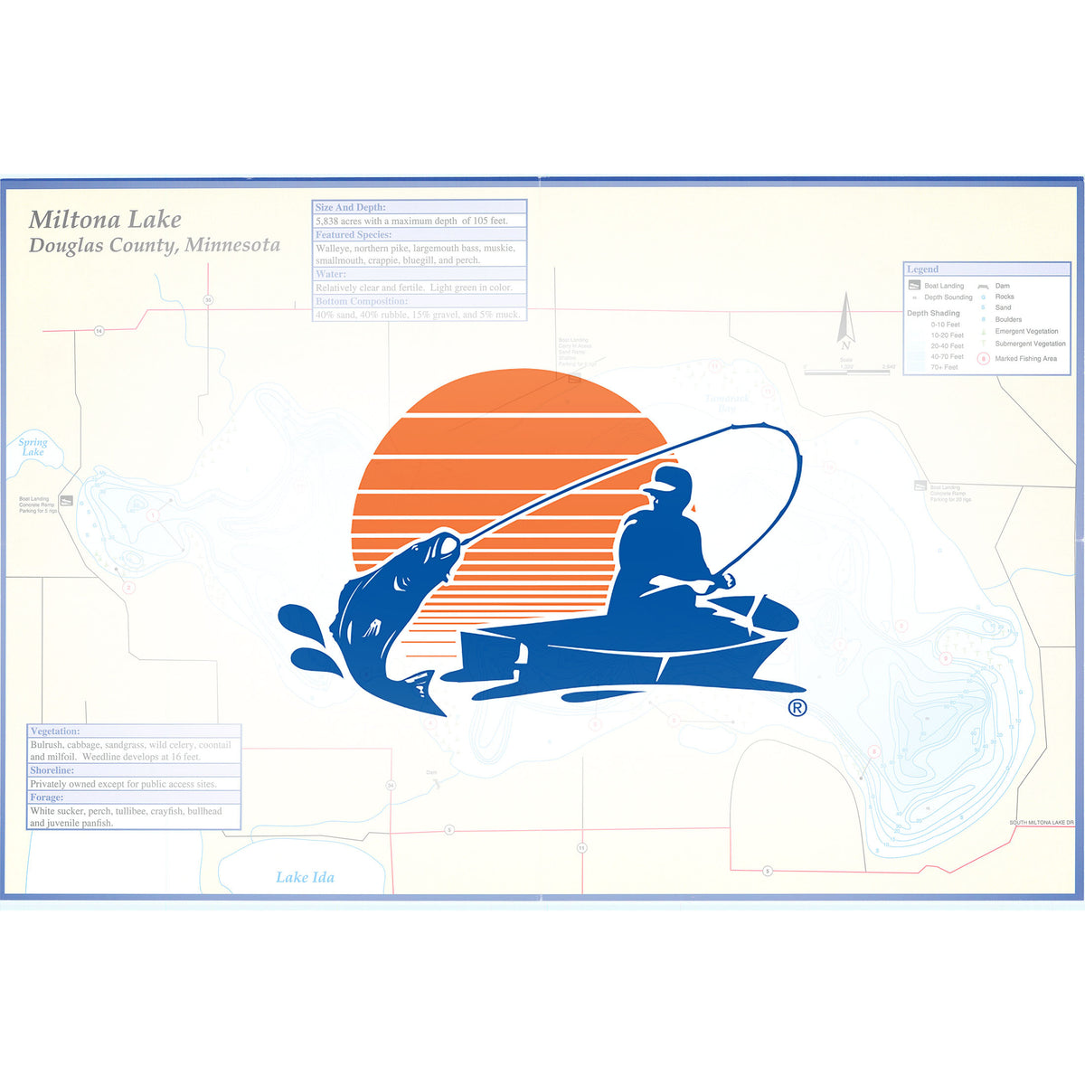 Miltona Lake Fishing Map
