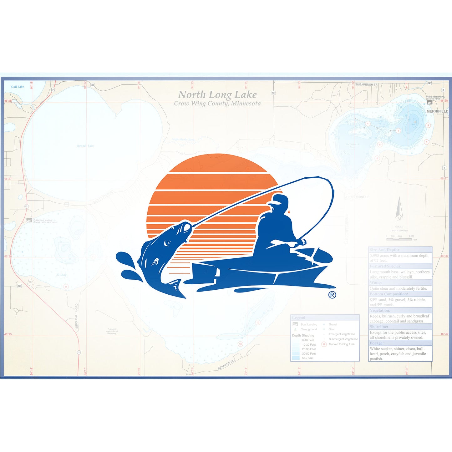 North Long Lake Fishing Map