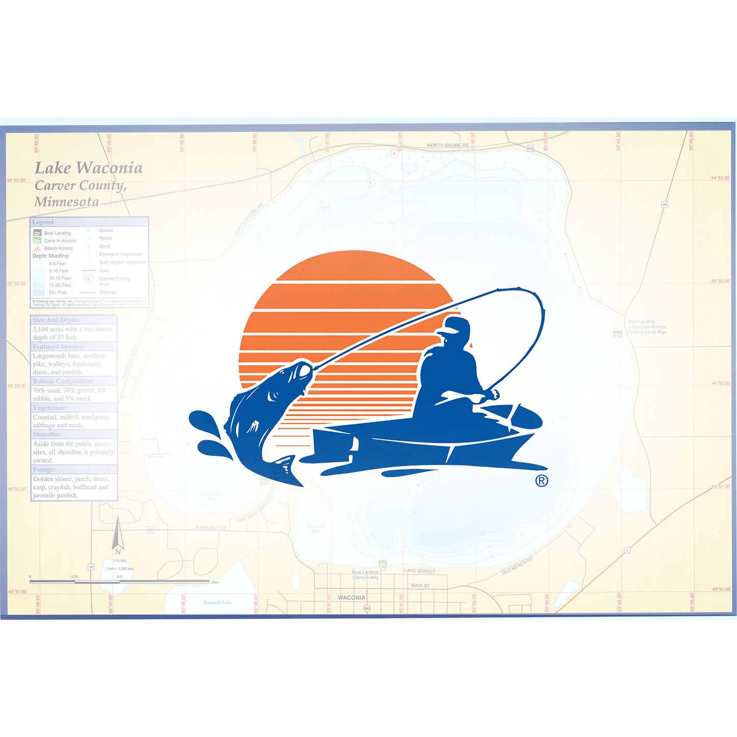 Lake Waconia Fishing Map