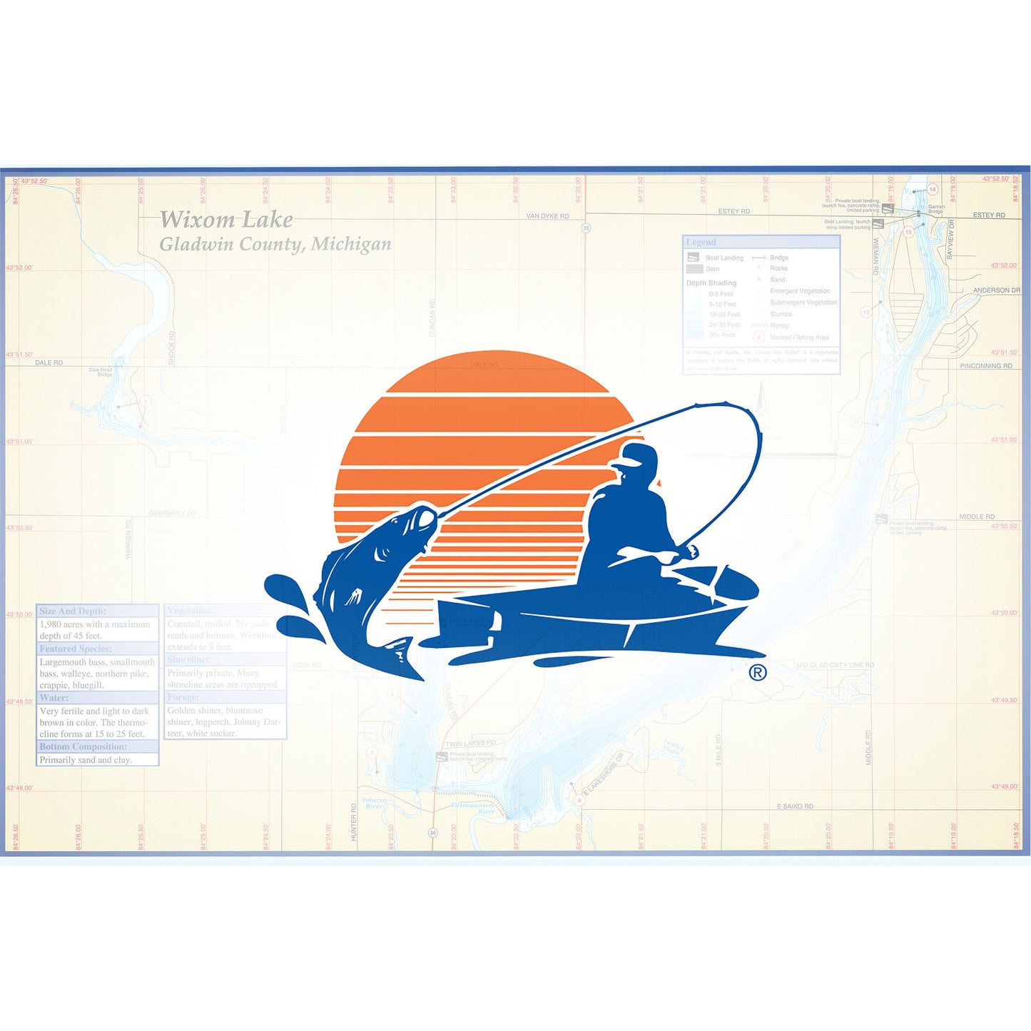 Wixom Lake Fishing Map