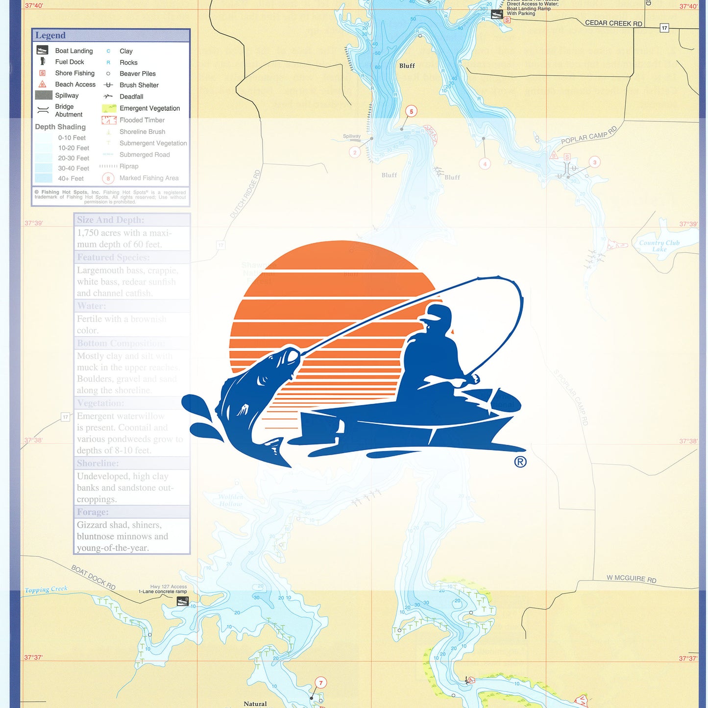 Cedar Lake Fishing Map
