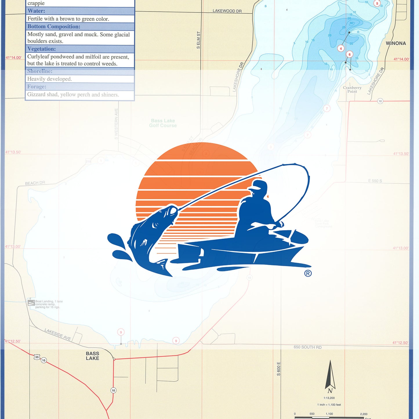 Bass Lake Fishing Map