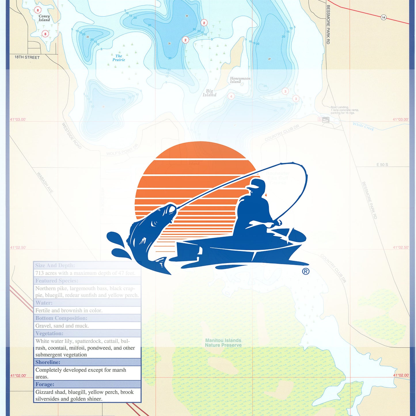 Lake Manitou Fishing Map