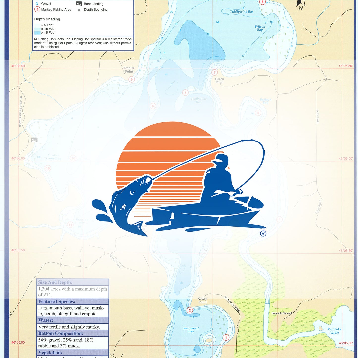 Lost Land Lake (Sawyer Co) Fishing Map