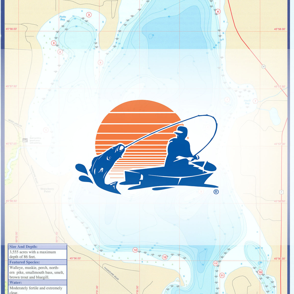 Fence Lake (Vilas Co) Fishing Map