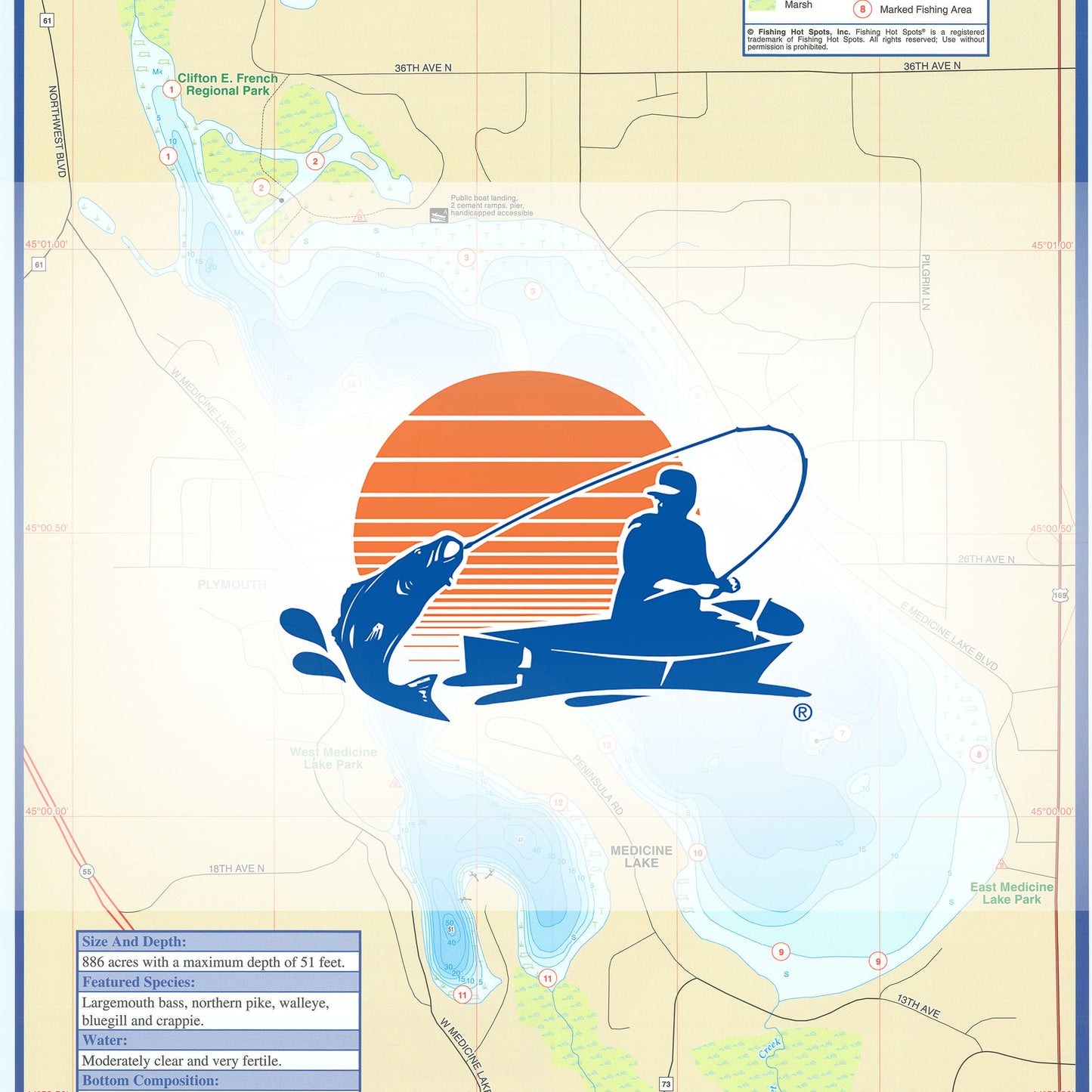 Medicine Lake Fishing Map