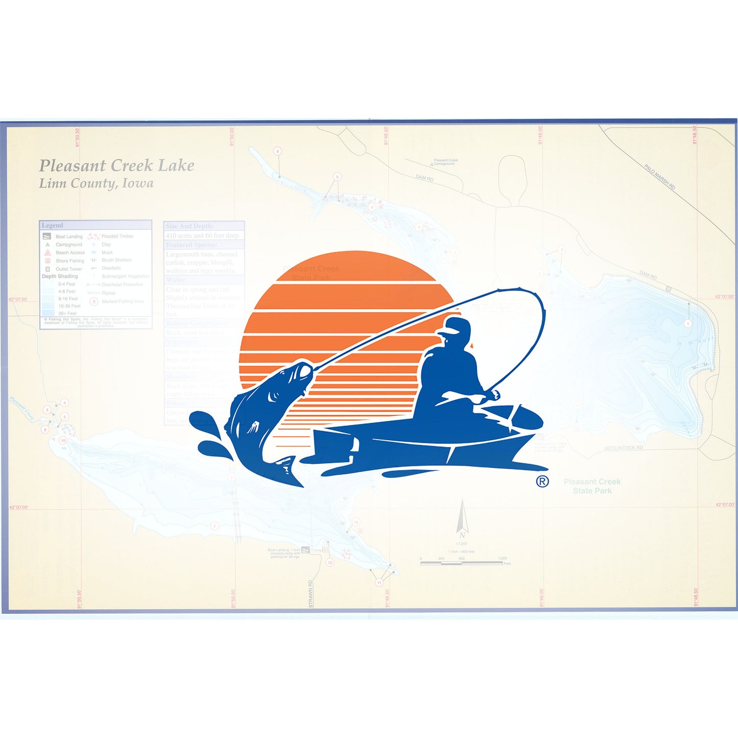 Pleasant Creek Lake Fishing Map