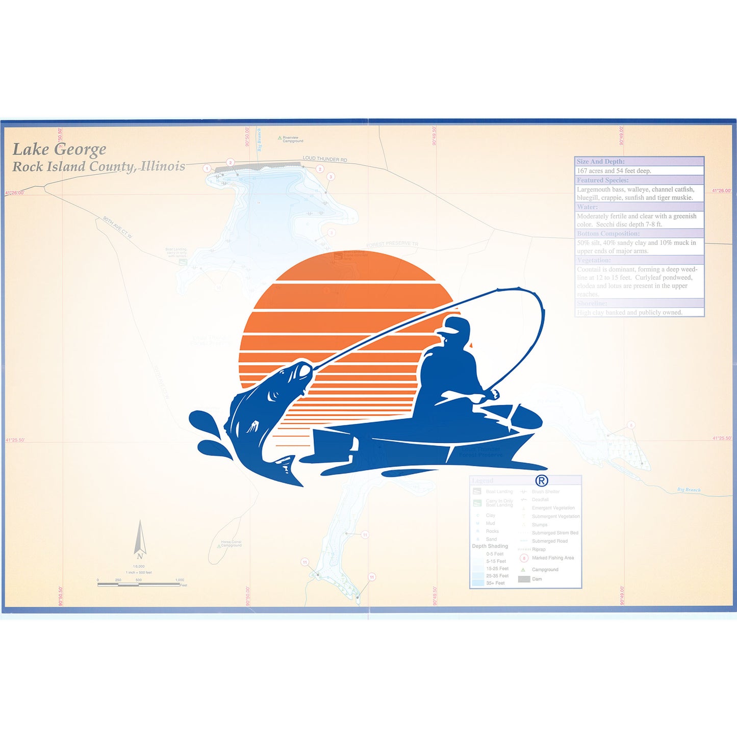 Lake George Fishing Map (Illinois)