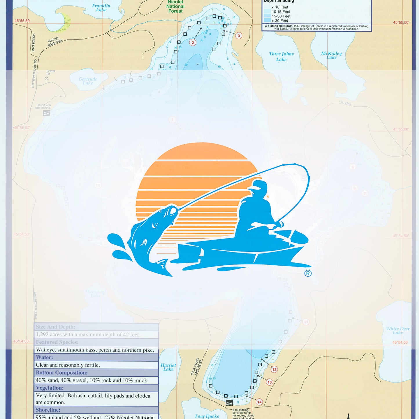 Butternut Lake (Forest County) Fishing Map