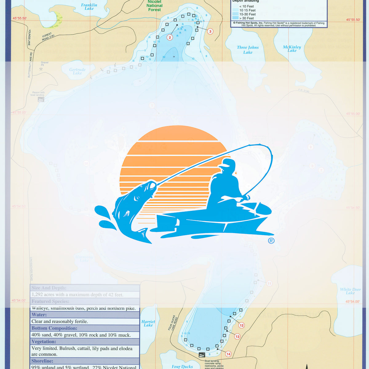 Butternut Lake (Forest County) Fishing Map