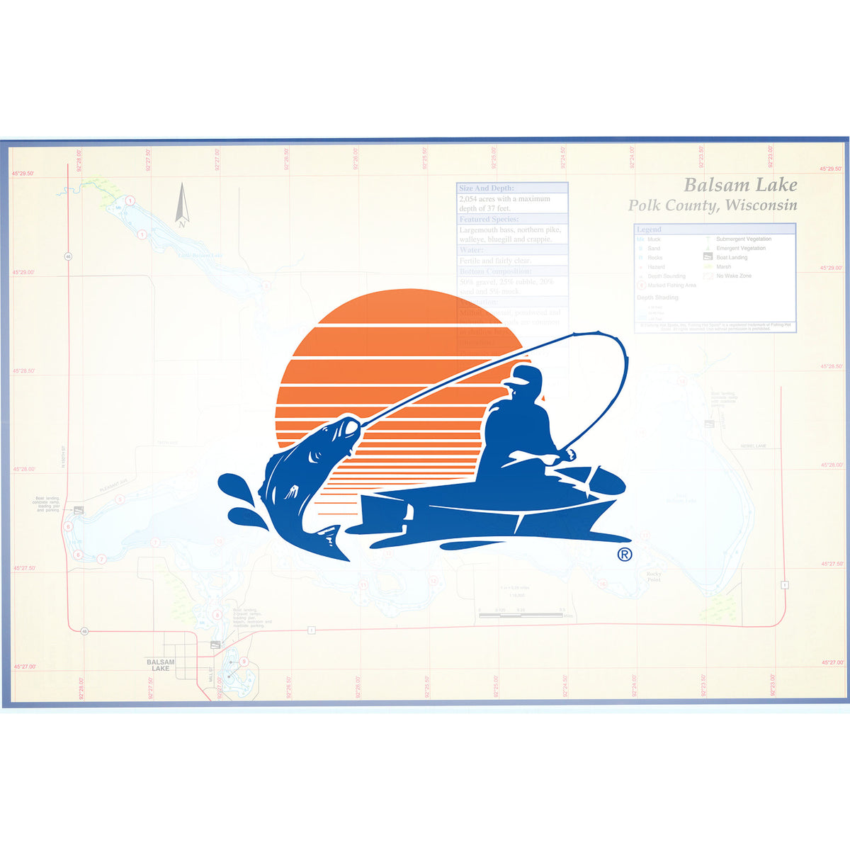 Balsam Lake (Polk Co) fishing map