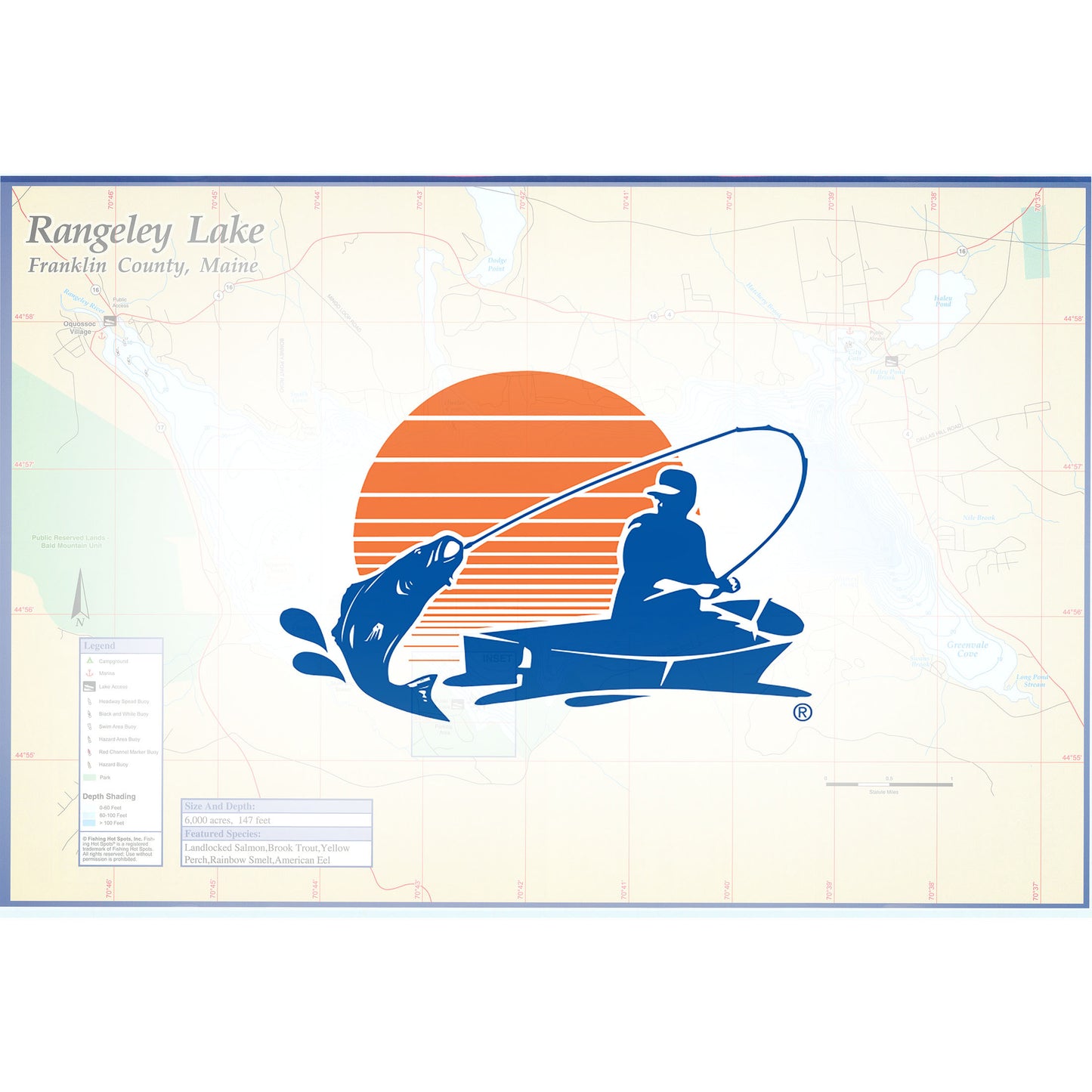 Rangeley Lake fishing map