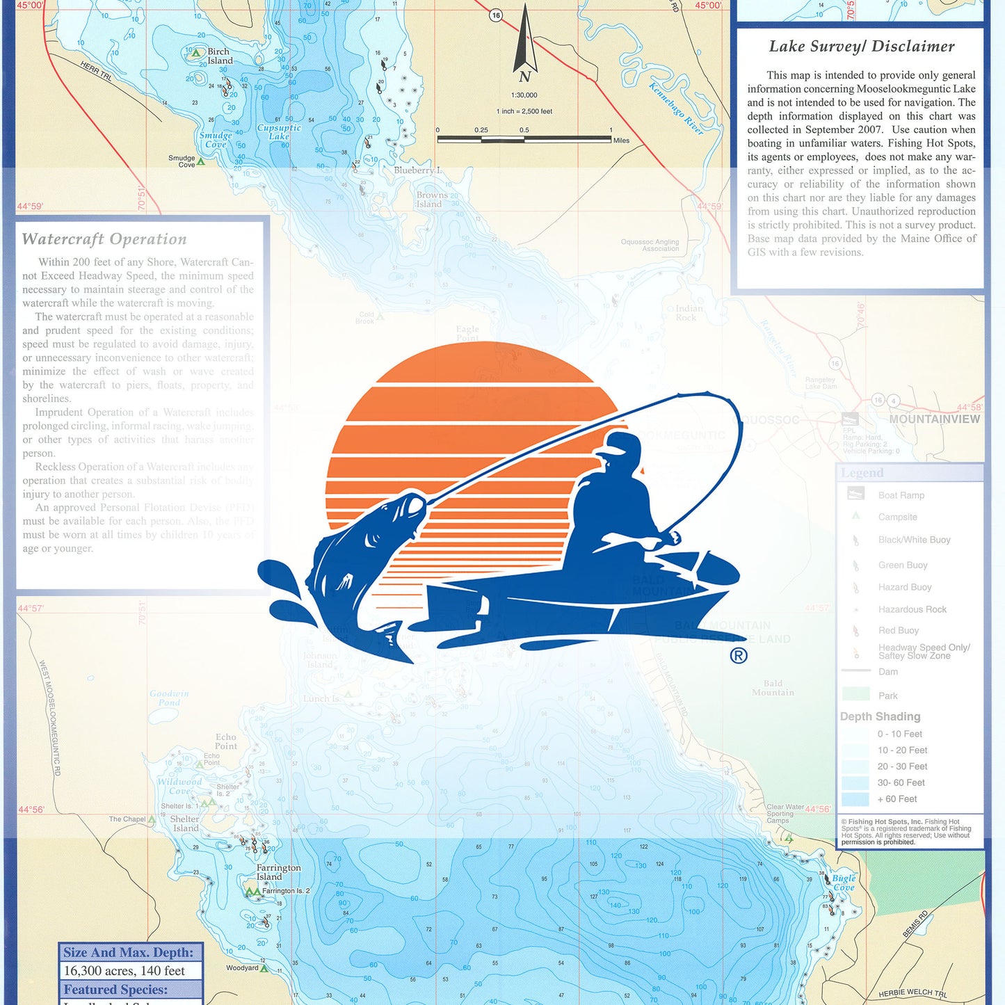 Mooselookmeguntic Lake fishing map