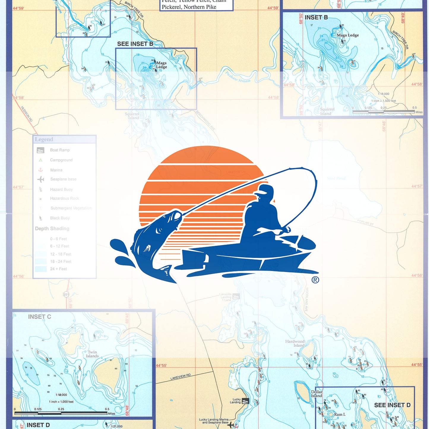 Pushaw Lake Fishing Map