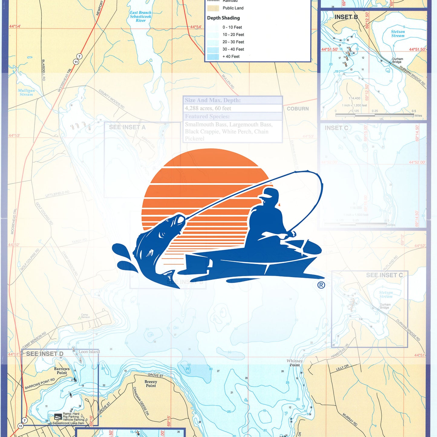 Sebasticook Lake Fishing Map