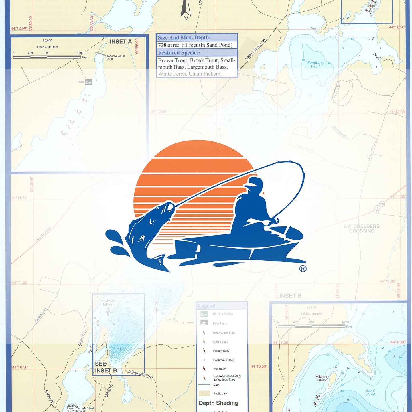 Tacoma Lakes Fishing Map