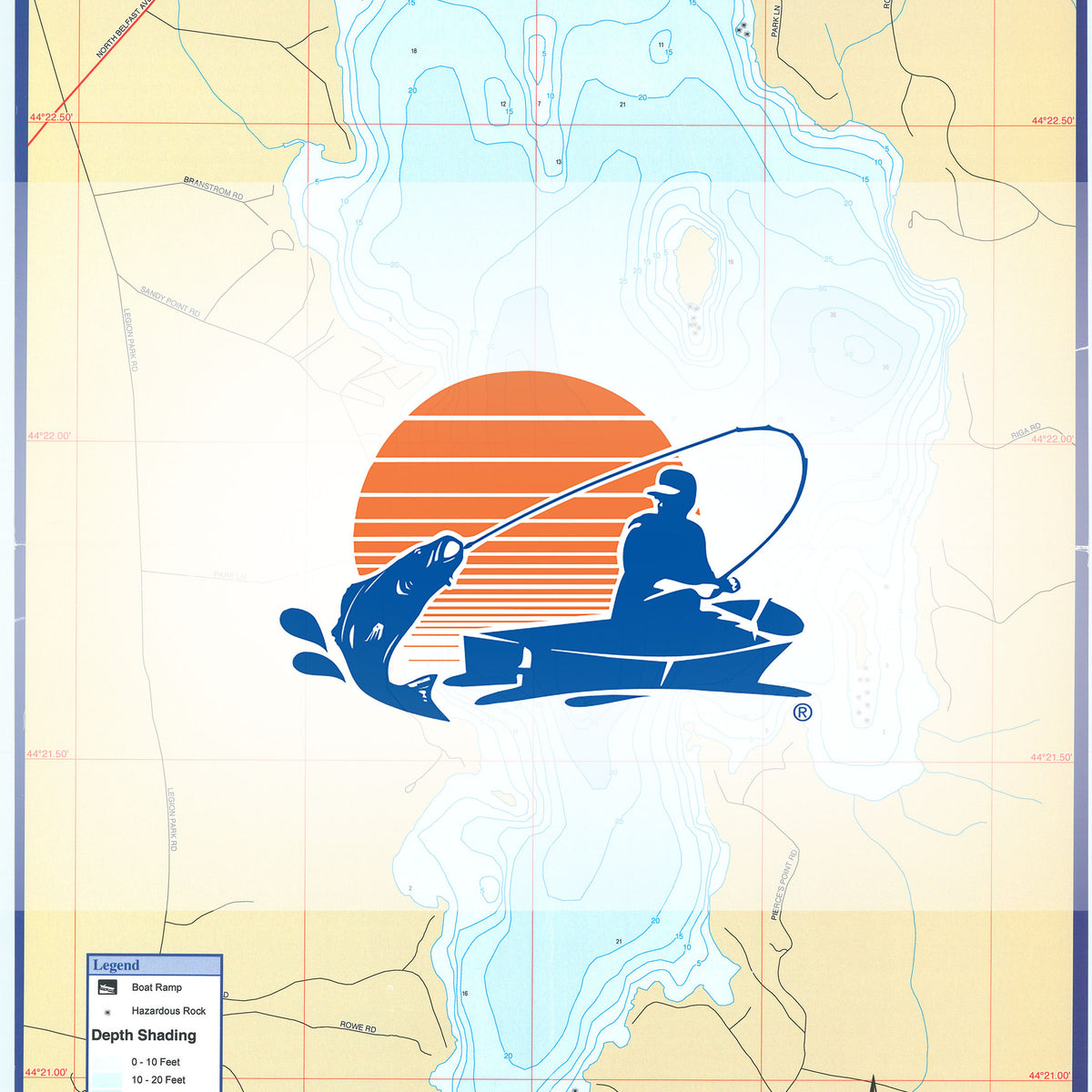 Threemile Pond Fishing Map