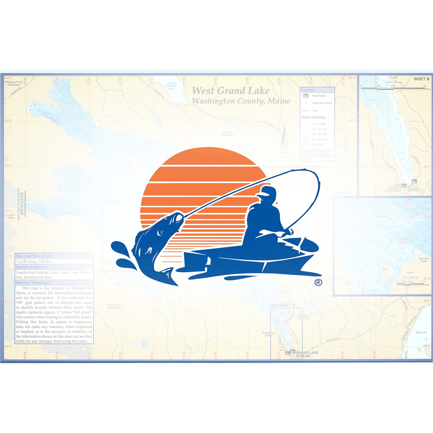 West Grand Lake Fishing Map